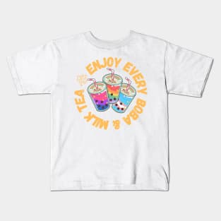 Enjoy Every Boba & Milk Tea Cute Gift for LGBTQI Foodies Kids T-Shirt